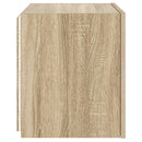 væghængt tv-bord med LED-lys 40,5x35x40 cm sonoma-eg