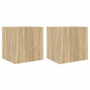 væghængte tv-borde 2 stk. med LED-lys 40,5x35x40 cm sonoma-eg
