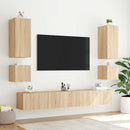 væghængte tv-borde 2 stk. med LED-lys 40,5x35x40 cm sonoma-eg
