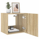 væghængte tv-borde 2 stk. med LED-lys 40,5x35x40 cm sonoma-eg