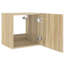 væghængte tv-borde 2 stk. med LED-lys 40,5x35x40 cm sonoma-eg
