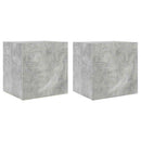 væghængte tv-borde 2 stk. med LED-lys 40,5x35x40 cm betongrå