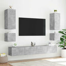 væghængte tv-borde 2 stk. med LED-lys 40,5x35x40 cm betongrå
