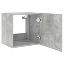 væghængte tv-borde 2 stk. med LED-lys 40,5x35x40 cm betongrå