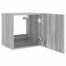 væghængt tv-bord med LED-lys 40,5x35x40 cm grå sonoma-eg