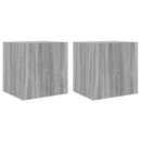 væghængte tv-borde 2 stk. LED-lys 40,5x35x40 cm grå sonoma-eg