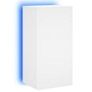 væghængt tv-bord med LED-lys 40,5x35x80 cm hvid