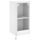 væghængt tv-bord med LED-lys 40,5x35x80 cm hvid