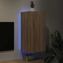 væghængt tv-bord med LED-lys 40,5x35x80 cm sonoma-eg