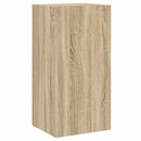 væghængt tv-bord med LED-lys 40,5x35x80 cm sonoma-eg