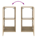 væghængt tv-bord med LED-lys 40,5x35x80 cm sonoma-eg