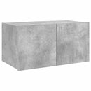 væghængt tv-bord med LED-lys 60x35x31 cm betongrå