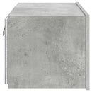 væghængt tv-bord med LED-lys 60x35x31 cm betongrå