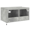 væghængt tv-bord med LED-lys 60x35x31 cm betongrå