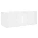 væghængt tv-bord med LED-lys 80x35x31 cm hvid