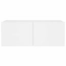 væghængt tv-bord med LED-lys 80x35x31 cm hvid