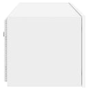 væghængt tv-bord med LED-lys 80x35x31 cm hvid
