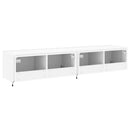 væghængte tv-borde 2 stk. med LED-lys 80x35x31 cm hvid