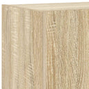 væghængt tv-bord med LED-lys 80x35x31 cm sonoma-eg
