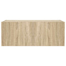 væghængt tv-bord med LED-lys 80x35x31 cm sonoma-eg