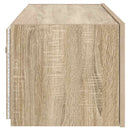 væghængt tv-bord med LED-lys 80x35x31 cm sonoma-eg