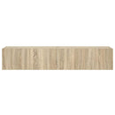 væghængte tv-borde 2 stk. med LED-lys 80x35x31 cm sonoma-eg