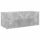 væghængt tv-bord med LED-lys 80x35x31 cm betongrå