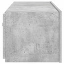 væghængt tv-bord med LED-lys 80x35x31 cm betongrå