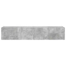 væghængte tv-borde 2 stk. med LED-lys 80x35x31 cm betongrå