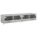 væghængte tv-borde 2 stk. med LED-lys 80x35x31 cm betongrå