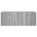 væghængt tv-bord m. LED-lys 80x35x31 cm grå sonoma-eg