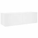 væghængt tv-bord med LED-lys 100x35x31 cm hvid