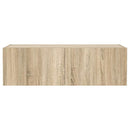 væghængt tv-bord med LED-lys 100x35x31 cmsonoma-eg
