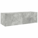 væghængt tv-bord med LED-lys 100x35x31 cm betongrå