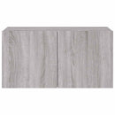 væghængt tv-bord m. LED-lys 80x35x41 cm grå sonoma-eg