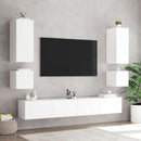 væghængt tv-bord med LED-lys 100x35x41 hvid