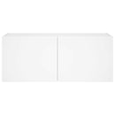 væghængt tv-bord med LED-lys 100x35x41 hvid