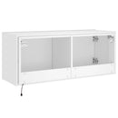 væghængt tv-bord med LED-lys 100x35x41 hvid