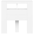 sengegavl med LED-lys 100x18,5x103,5 cm konstrueret træ hvid