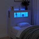 sengegavl med LED-lys 100x18,5x103,5 cm konstrueret træ hvid