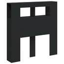 sengegavl med LED-lys 100x18,5x103,5 cm konstrueret træ sort