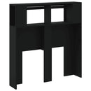 sengegavl med LED-lys 100x18,5x103,5 cm konstrueret træ sort