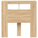 sengegavl 100x18,5x103,5 cm LED-lys konstrueret træ sonoma-eg