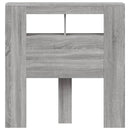 sengegavl 100x18,5x103,5 cm LED-lys konstrueret træ grå sonoma
