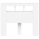sengegavl med LED-lys 120x18,5x103,5 cm konstrueret træ hvid