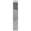 sengegavl m. LED-lys 120x18,5x103,5 cm konstrueret træ betongrå