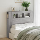 sengegavl 120x18,5x103,5 cm LED-lys konstrueret træ grå sonoma