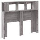 sengegavl 120x18,5x103,5 cm LED-lys konstrueret træ grå sonoma