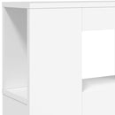 sengegavl med LED-lys 140x18,5x103,5 cm konstrueret træ hvid