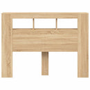 sengegavl 140x18,5x103,5 cm LED-lys konstrueret træ sonoma-eg